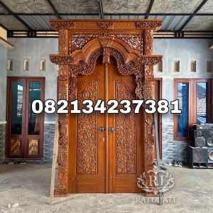 Pintu ukir gebyok gapura jati jepara premium