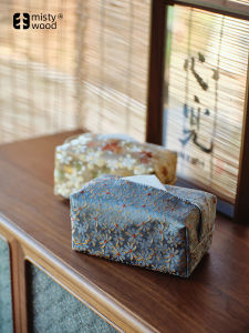 Misty Forest New Chinese Style Tea Room Zen Paper Towel Holder Rectangular Polyester Fiber Storage Box for Dining Table
