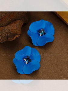 PINK EMPRESS | Bold Klein Blue Nature-Inspired Retro Earrings