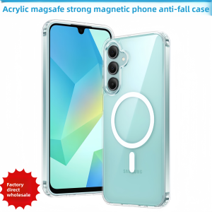 Transparent Acrylic Magnetic Absorption Phone Case for Samsung A07 A16 A36 A26 A17 A15 A25 A54 A55 A56 5G Protective Hard Shell