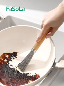 Bàn Chải Rửa Nồi Bằng Thép Không Gỉ FaSoLa 304 Dây Chuyền Nhà Bếp Dây Chuyền Thép Không Gỉ Dây Chuyền Dài Dụng Cụ Vệ Sinh Nhà Bếp