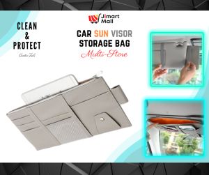 CAR STORAGE BAG POCKET With Zip Multi Purpose PU Leather Universal Sun Visor Card Holder Organizer Pouch Hanger 汽车储物 Axia Myvi Bezza Alza Waja Saga Wira Persona