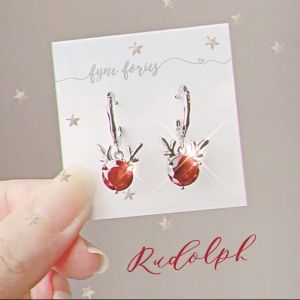 Fyne Fories Rudolph Earrings ต่างหูรูดอล์ฟ กวางเรนเดียร์จมูกแดง fynefories Christmas Special