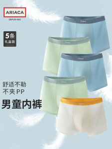 Ariaca Kids Boys Modal Underwear Pack of Five Comfortable Breathable Antibacterial Flat-Cut Shorts for Children Ages 2-13