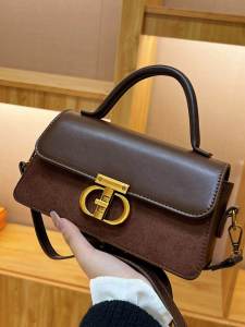 กระเป๋าสะพายข้างทรงสี่เหลี่ยมเล็กหรูหราสำหรับผู้หญิง กระเป๋าสะพายข้างแบบสะพายข้างแบบลำลอง กระเป๋าถือทรงสี่เหลี่ยมเล็กสไตล์ย้อนยุค