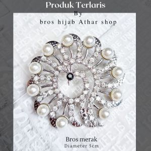 Bros Merak Angsa Bros Jilbab Binatang Hewan Lucu Pin Permata dan Mutiara Brooch Premium by Athar Shop 1