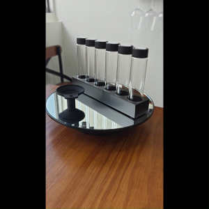 Coffee Bean Single Dose Tubes Dosing | One-Way Valve Storage Set with Wooden Stand & Funnel