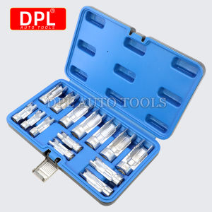 Fuel Line Socket Wrench Set 14Pcs 8mm-22mm 3/8" 1/2" Drive Union Nut Socket Open Oil Pipe Removal Sleeve Automotive Repair Tool