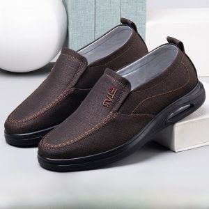 SHIPAILUO | Beijing Old Man Comfortable Soft Bottom Flat Shoes Mens Casual Spring New Style Breathable Round Toe Slip-On Cotton Fabric