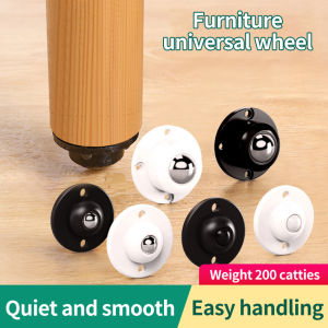 4pcs Self Adhesive Caster Mini Swivel Wheels Stainless Steel Universal Wheel 360 Degree Rotation Pulley For Furniture Trash Can