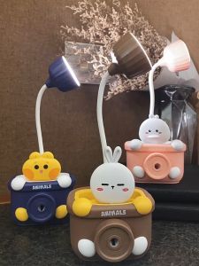 LAMPU MEJA BELAJAR 3 in 1 PEN HOLDER HP Handphone LED Tempat Pensil Table Lamp Karakter Lucu