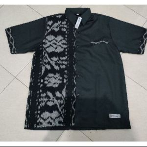 KEMEJA TENUN KOMBINASI POLOS PRIA ATASAN CASUAL