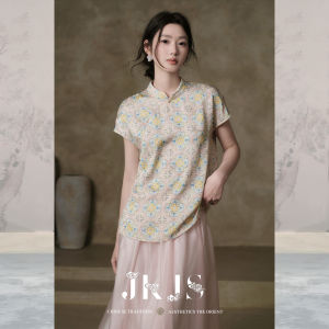 JK＆JS | Design Chinese Style Collar Short Sleeve Elegant Tee