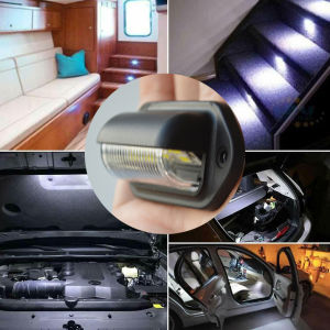LED Door Step Lights 12V/24V & Side View License Plate Lamp for Car Vehicle SUV Truck Van Trailer White Bulb Replacement Kit