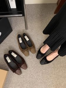 Retro Soft Bottom Flat Bottom Shoe Grandmother Shoe Autumn Winter French Style New Chinese Single Shoe Womens Black Shoe