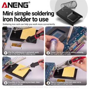 ANENG | ANENG Soldering Iron Holder Bracket Soldering Iron Holder with Welding Cleaning Sponge Electric Soldering Iron Accessories