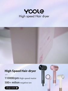 Yoole High-Speed Hair Dryer Negative Ions Quick Drying Blower