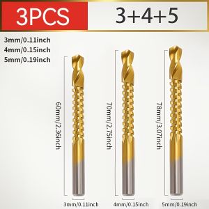 3pcs Titanium Coated High Speed Steel Drill Bit Electric Drill Hemp Flowers