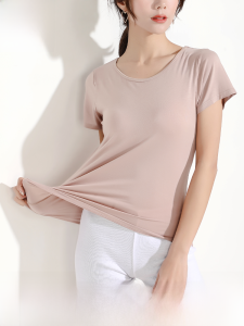 MiiOW | Womens Short Sleeve T-Shirt Spring Summer Thin Cup Integrated Pad Home Wear Inner Matchings Outerwear Cat Person MiiOW