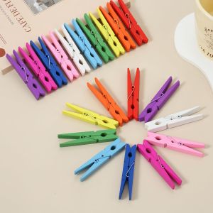 50-Pack Wooden Colorful Clothespins 2.9 Inches 10 Colors Wooden Craft Clips DIY Photo Display and Handicrafts Assorted Styles Suitable for Home Decoration Craft Making Hanging Photos Decorations and More
