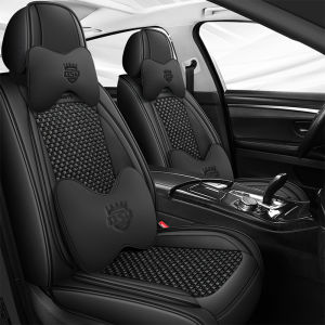 Car Seat Cushion All Year Round Neutral Napa Leather All-Inclusive Seat Cover Special Breathable Ice Silk Car Seat Cushion Summer Seat Cover