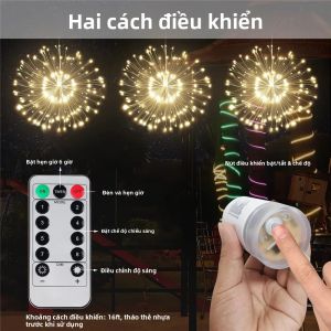 200 Đèn LED Dây Đèn Trang Trí Có Điều Khiển Từ Xa Đèn Pháo Hoa Nhấp Nháy Hình Sao Đèn Trang Trí Giáng Sinh Tự Làm Trang Trí Lễ Hội Ngoài Trời Trang Trí Ngày Lễ