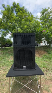 ตู้ลำโพง PS15 นิ้ว ไม้ 888 กับ ปากแตร 8*8 นิ้ว ตะแกรงเหล็ก เบ้าเสียบ ลูกยางรองกันลื่น งานตัดด้วยเครื่อง CNC