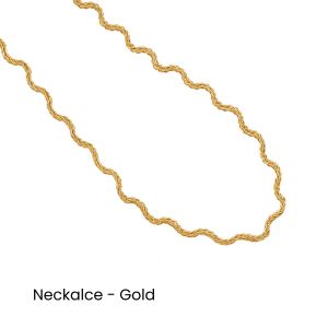 Basic Wave Layer Chain Necklace • Waterproof Non Tarnish • Silver 18K Gold Plated 316L Stainless Titanium Steel Fashion Necklaces Women NL292
