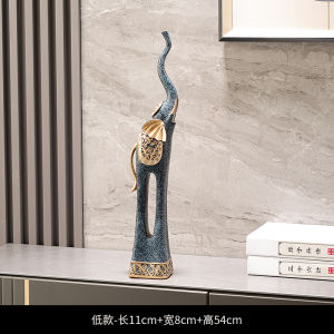 Elegant Chinese Style Elephant Decorative Figurine for Living Room Entrance TV Cabinet Wine Rack Shelf Decoration Resin Material