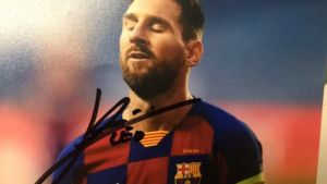 Collectible Commemorative Postcard Football Fan Argentina World Cup Barcelona Paris Saint-Germain Messi Autographed Gift for Boyfriend