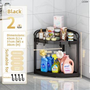 Bathroom Triangle Floor-standing Storage Rack Toilet Corner Sink Holder Home Bathroom Organization Shelf PET+PE Material