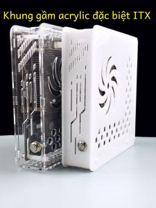 Acrylic Glass Computer Case Mini-ITX Transparent DIY Workstation Motherboard Compatible 17*17cm All-In-One Computer Case