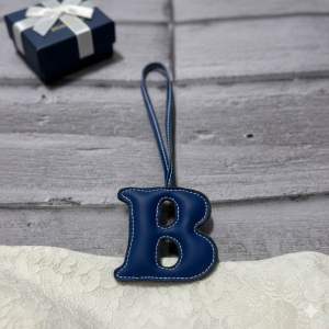 ❤️❤️Cute Letter B Full Leather Bag Charm in Dark Blue❤️❤️