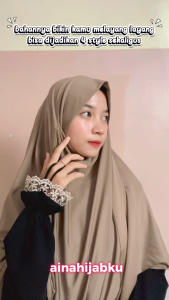 Aina Hijab - Hijab French Khimar FK Kazumi Premium Jersey Syari Cadar Warna Coklat Tua untuk Penampilan Elegan