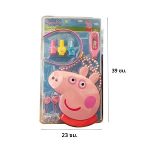 เป๊ปป้าหมูกล่องแต่งหน้าเด็กกระจกสาวกระเป๋าแต่งหน้าดัมมี่เจ้าหญิงโต๊ะเครื่องแป้งโฮมเมดเด็กของเล่นของขวัญวันเกิด