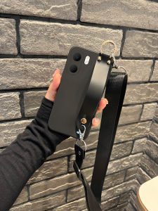 Oppo A5X Phone Case Womens Trendy Creative Wristband Silicone Protective Cover Frosted Soft Shell Crossbody Hanging Rope