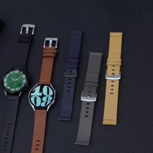 20mm 22mm Leather Watch Band for Samsung Galaxy Watch 7 6 5 4 40 44mm Quick Release Strap for Huawei Watch GT2 WatchBand 18 24mm