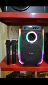 SPEAKER BLUETOOTH FLECO F-8208C LED 85 INCH FREE 2 MIC WIRELESS KARAOKE + REMOTE / SPEAKER PORTABEL KARAOKE FULL BASS / SALON BLUETOOTH PORTEBEL ~ BINTANG REBORN OLSHOP
