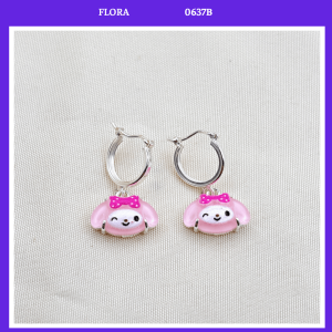 FLORA 0637B - Bông tai bạc ta hình thỏ My Melody màu hồng dành cho bé gái
