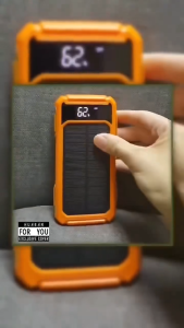 100% 20000mah solar power bank Support fast charger four wire powerbank solar charger Buy 1 send 3 gift