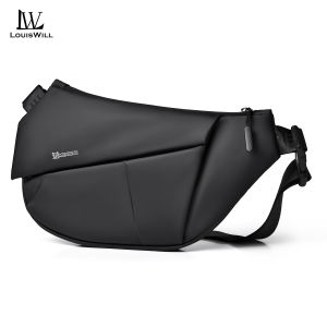 LouisWill Mens Chest Bag Waterproof Shoulder Bag Outdoor Sports Bag Large Capacity Running Bag Casual Bag Cross Body Bag Outdoor Cycling Bag Travel Bag