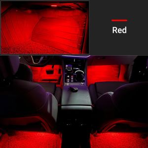 For Audi Q8 4M 2018~2024 2pcs Car Footwell Lights Ultra-bright Touch LED Light Ambient Atmosphere Neon Lamp Interior Accessories