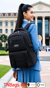 Balo Học Sinh Cấp 2 Cấp 3 Xbags Black Blue XB3203 Màu Đen Cá Tính Chống Nước Chống Sốc Nhiều Ngăn Rộng Rãi Đựng Được Laptop 15.6 Inch!