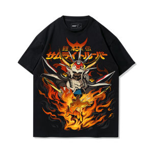 Bandai | Ronin Warriors Animation Derivatives Sanada Ryo Printed T-Shirt Mens and Womens Summer New Fashion Cotton Short Sleeve Top