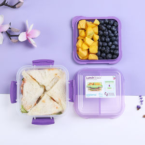 Portable Double Layered Microwave Safe Sandwich Box Lunch Bento Box European Style Plastic Material 1.2L Capacity by SISTEMA