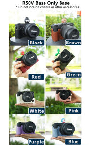 Camera Protective Case for Canon R50V Camera Base Cover Half Case for Canon EOS R50V Anti-scratch Waterproof Bottom Open Strap