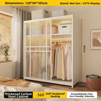 WEIZAN | Sturdy Metal Sliding Door Wardrobe