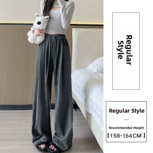 Miiow | Womens Sporty Loose Wide Leg Pants High Waist Straight Cut Tencel Lyocell Polyester Blend Moisture Wicking Casual Trousers