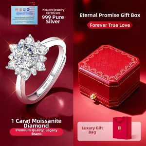East Beauty | Couples Sterling Silver Ring Moissanite Engagement Wedding Rings