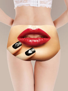 JLM Red Lipstick Womens Underwear Modal Cotton Thin Briefs Cartoon Print Sweet Girls Panties Breathable Comfortable Innerwear